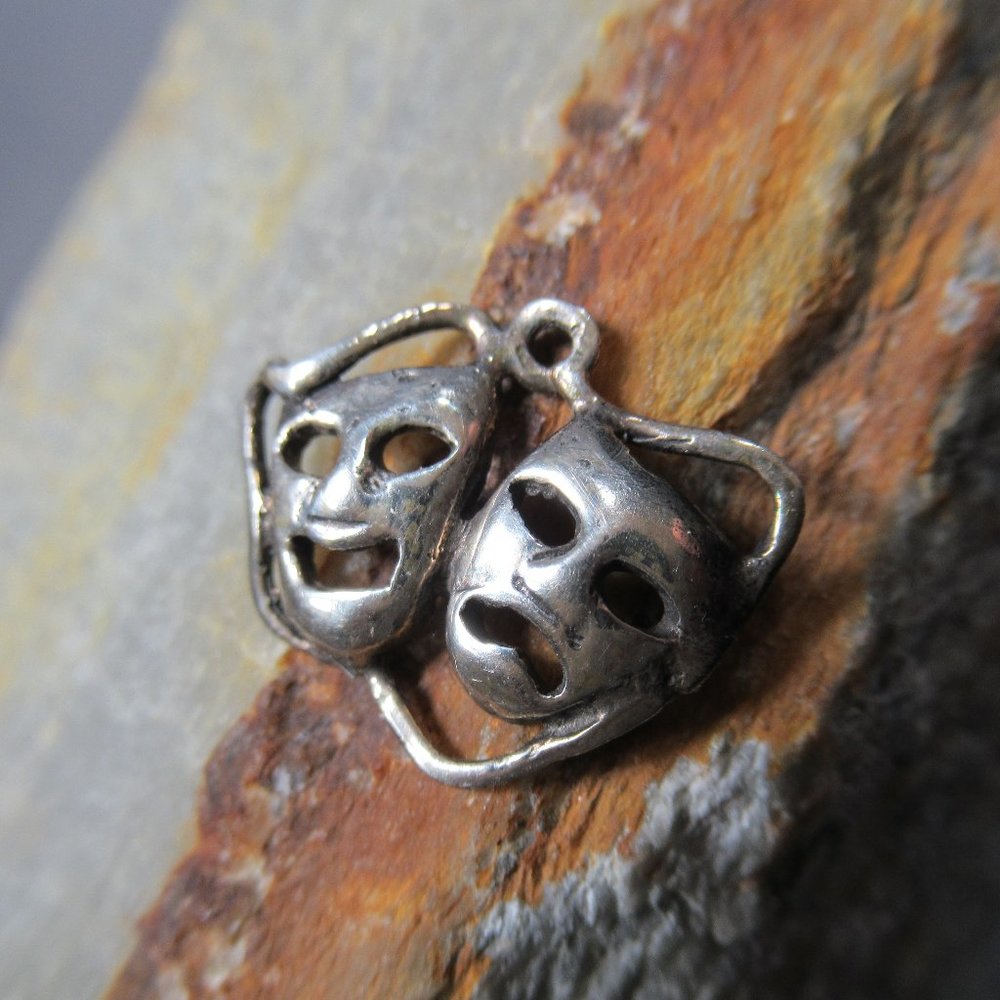 Sterling Silver Sock and Buskin Charm Theater Mask